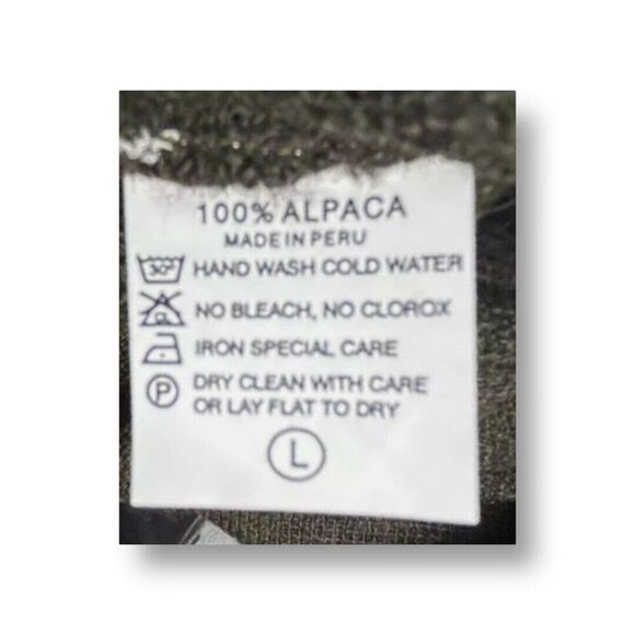 Peru Unlimited L Alpaca Wool Sweater Olive Green Crew Neck Pullover Knit NWT - Picture 5 of 7